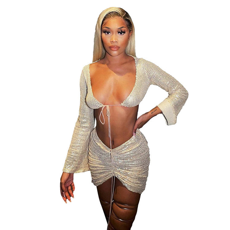 High Waist  Skirt Casual Suit