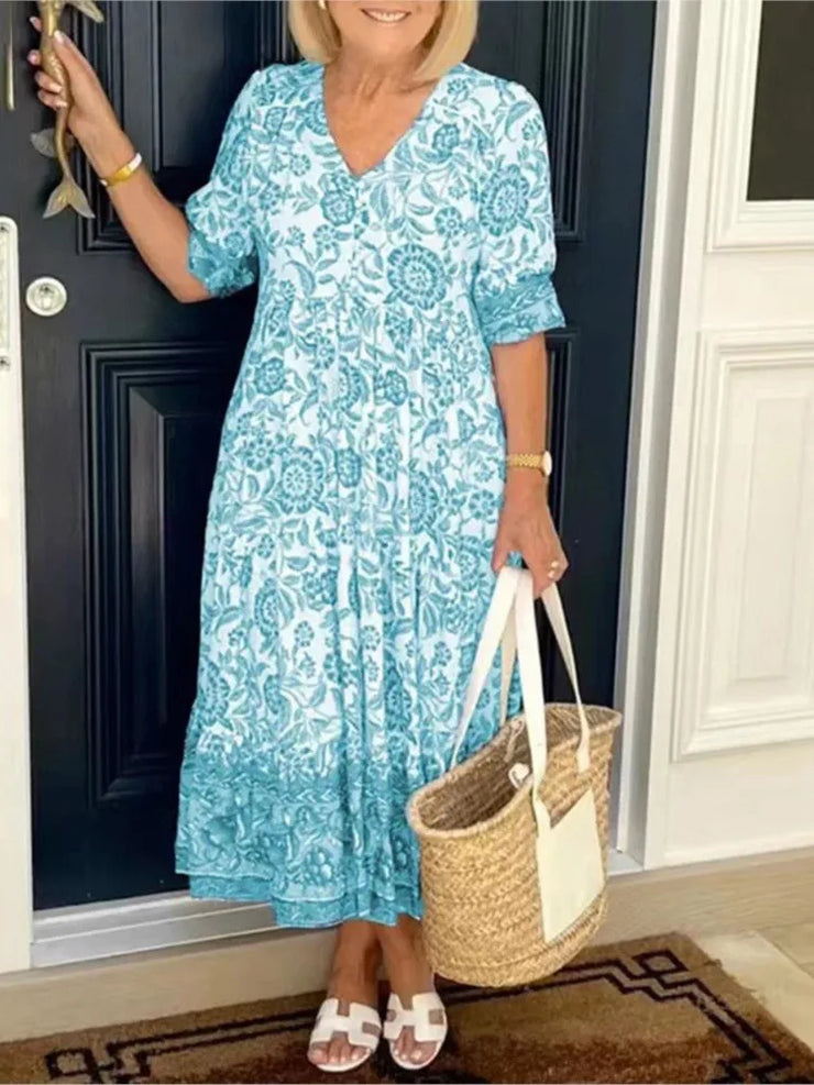 Summer Floral Print Dress For Women