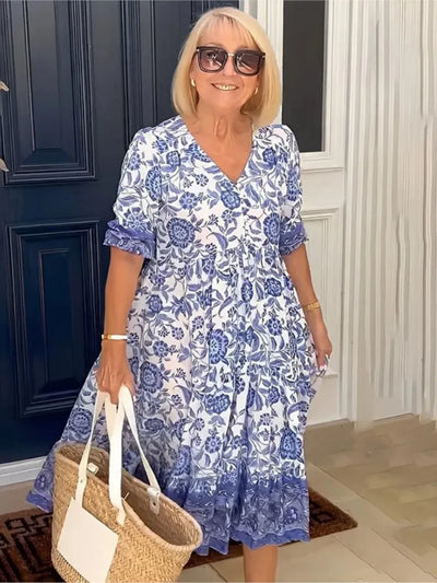 Summer Floral Print Dress For Women
