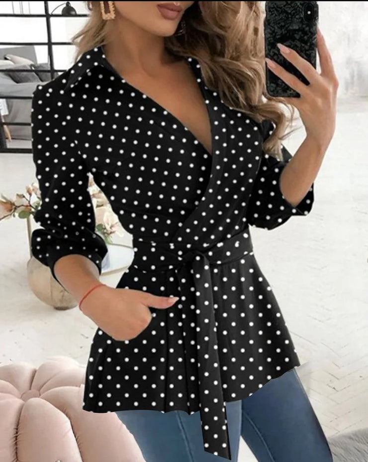 Women New Sexy V-neck Slim Blouses