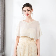 Fashion Chiffon Bridesmaid Shawl Mesh Solid Color Veil Shawl Cover Up Dress Accessory Thin Shawl Wedding