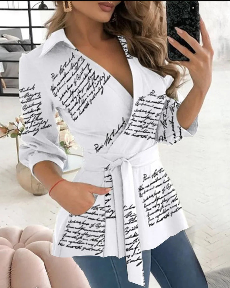 Women New Sexy V-neck Slim Blouses