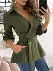 Women New Sexy V-neck Slim Blouses
