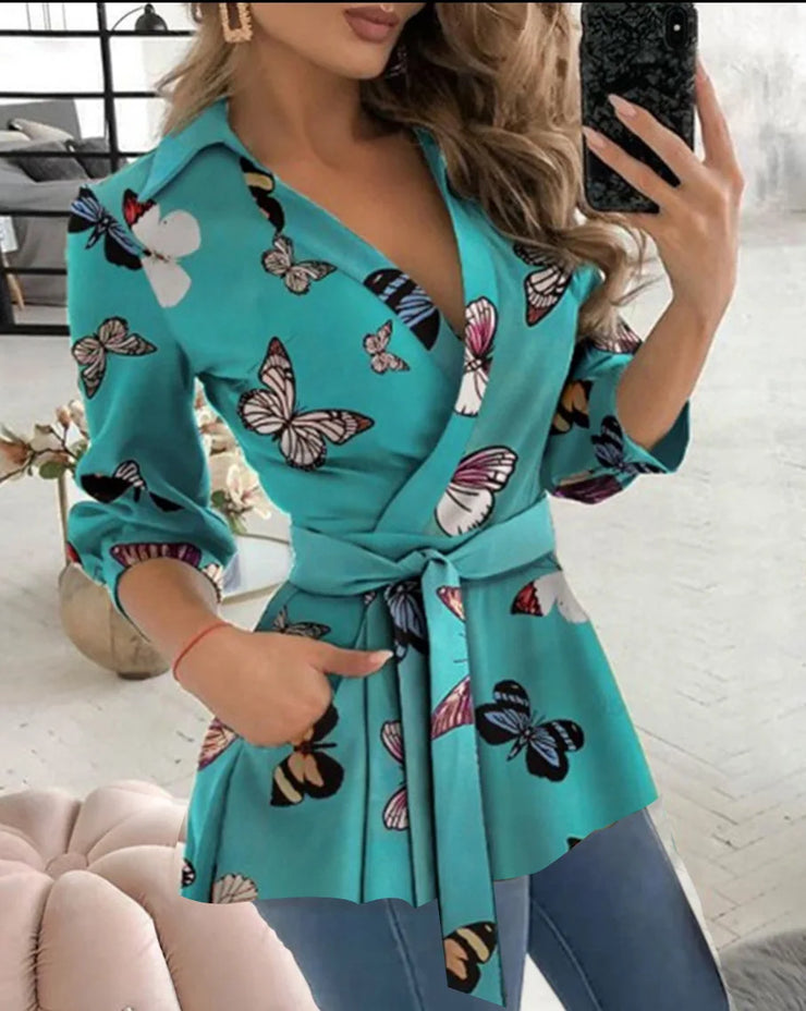 Women New Sexy V-neck Slim Blouses