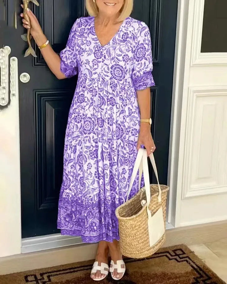 Summer Floral Print Dress For Women