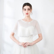 Fashion Chiffon Bridesmaid Shawl Mesh Solid Color Veil Shawl Cover Up Dress Accessory Thin Shawl Wedding