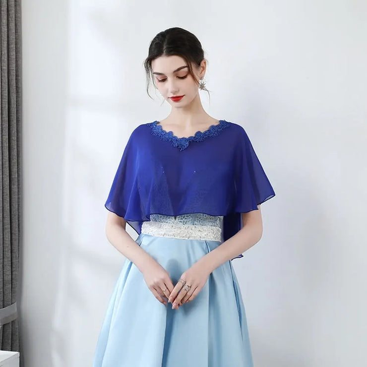 Fashion Chiffon Bridesmaid Shawl Mesh Solid Color Veil Shawl Cover Up Dress Accessory Thin Shawl Wedding