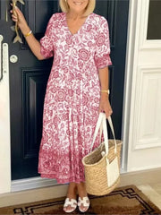 Summer Floral Print Dress For Women