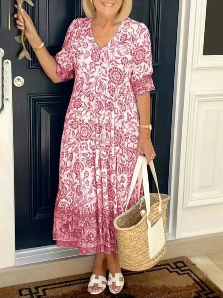 Summer Floral Print Dress For Women