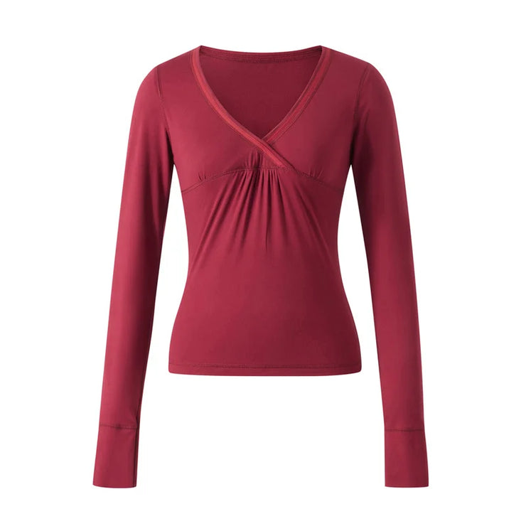 V Neck Long Sleeve T Shirt