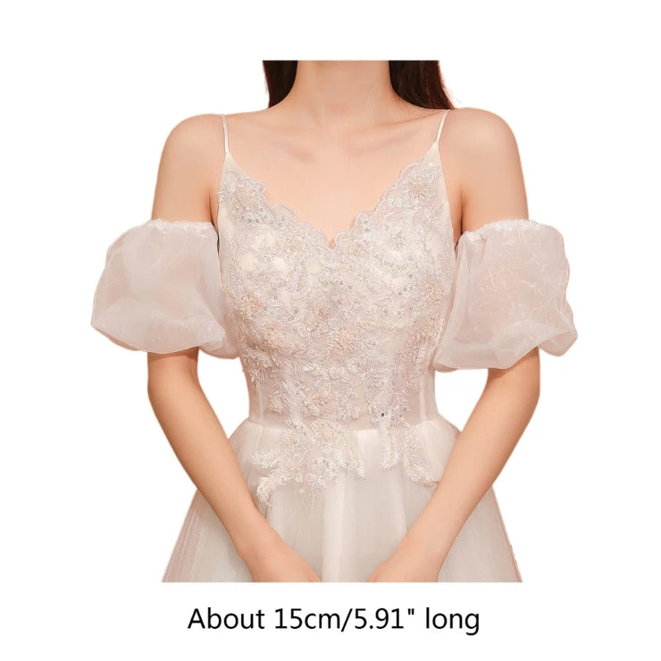 Bridal Dress Sleeves White Removable Formal Dress Puff Sleeve Wedding Accessories Marriage Party Photoshoot Supplies