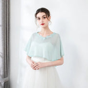 Fashion Chiffon Bridesmaid Shawl Mesh Solid Color Veil Shawl Cover Up Dress Accessory Thin Shawl Wedding