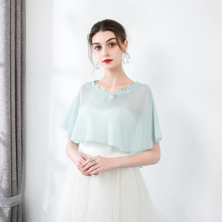 Fashion Chiffon Bridesmaid Shawl Mesh Solid Color Veil Shawl Cover Up Dress Accessory Thin Shawl Wedding