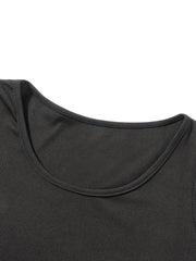 Women Sexy Black Solid Color A-Line Short Dress