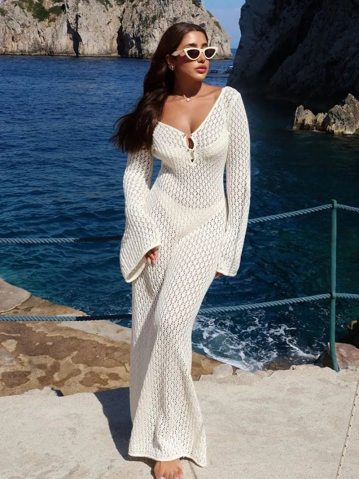 Women's Sexy t Cover-Up Sun Protection Dress See Through Slim Lady