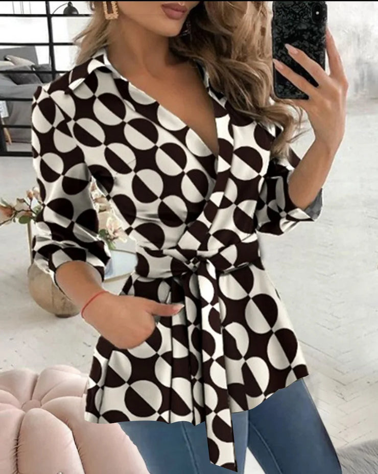 Women New Sexy V-neck Slim Blouses