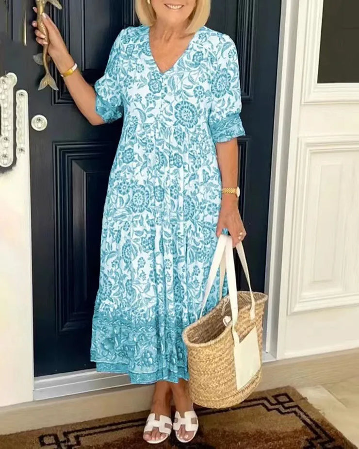 Summer Floral Print Dress For Women