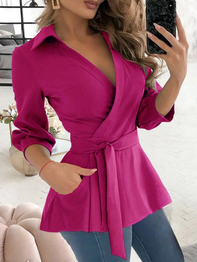 Women New Sexy V-neck Slim Blouses