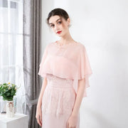 Fashion Chiffon Bridesmaid Shawl Mesh Solid Color Veil Shawl Cover Up Dress Accessory Thin Shawl Wedding