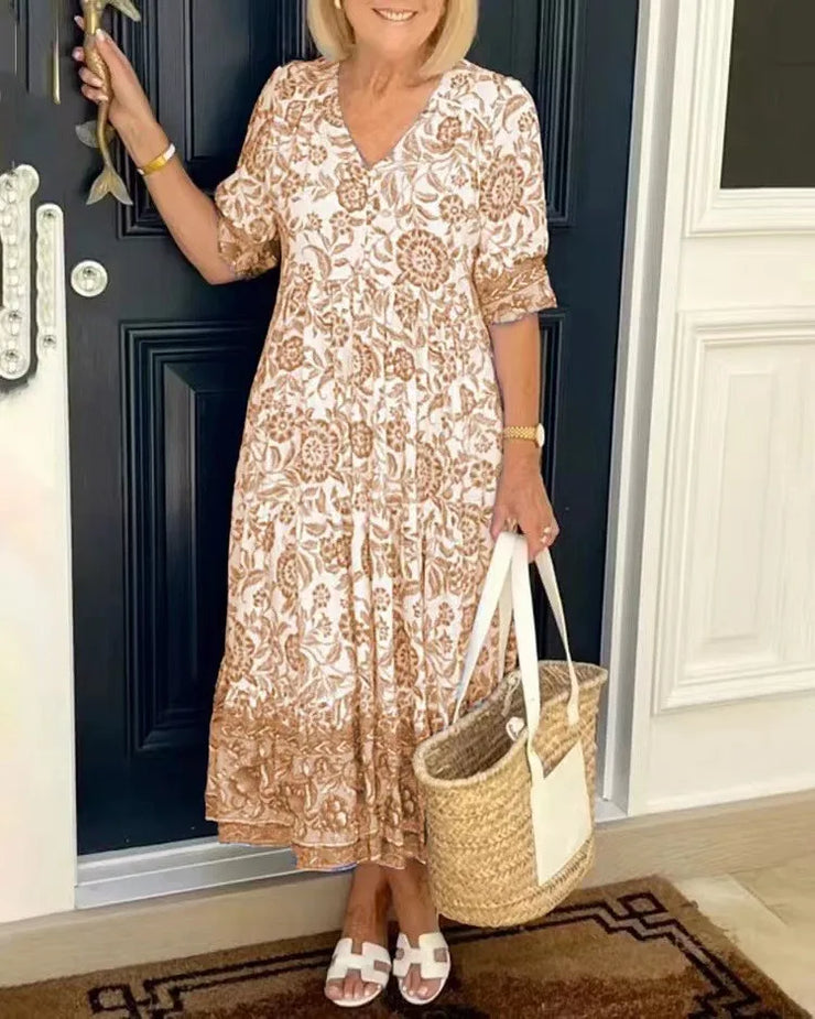Summer Floral Print Dress For Women