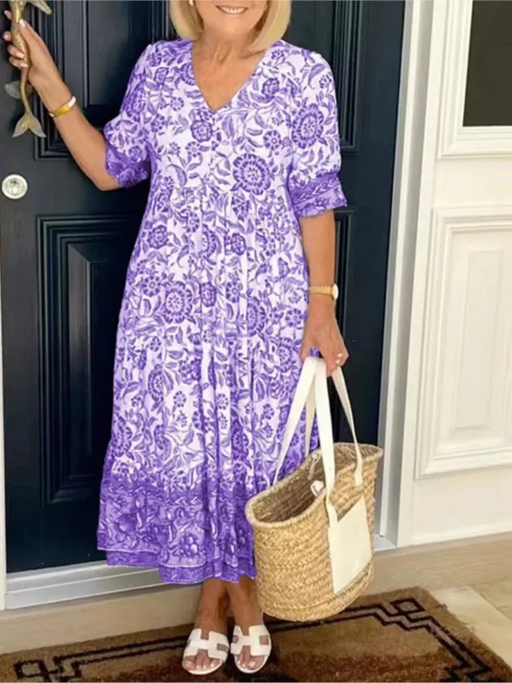 Summer Floral Print Dress For Women