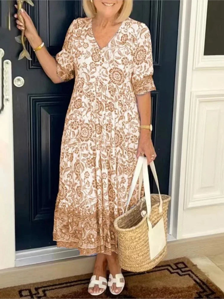 Summer Floral Print Dress For Women