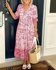 Summer Floral Print Dress For Women