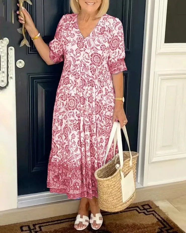 Summer Floral Print Dress For Women