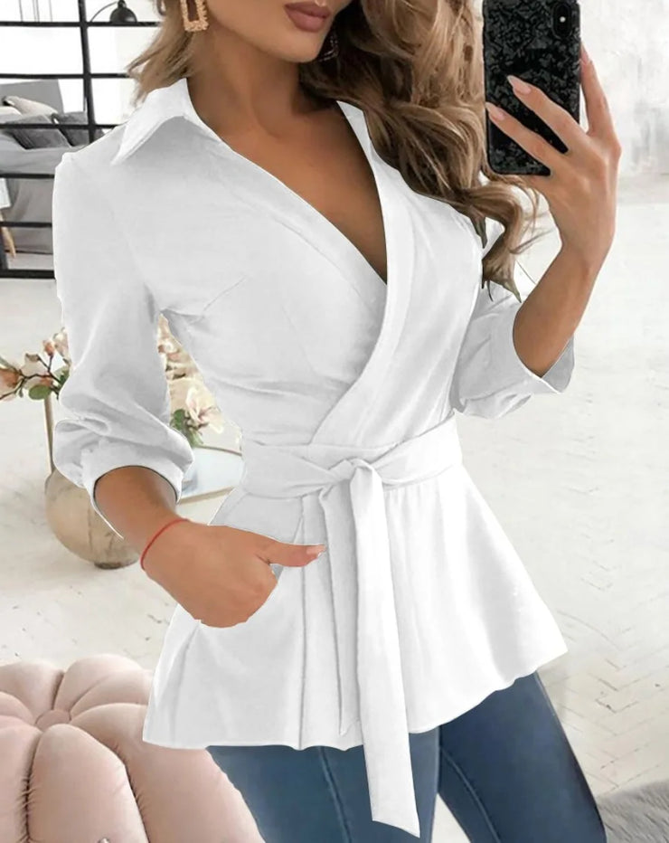 Women New Sexy V-neck Slim Blouses